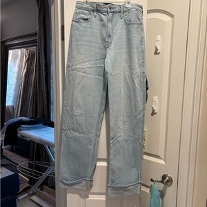 Light Blue Ultra High Rise Wide Leg Jeans